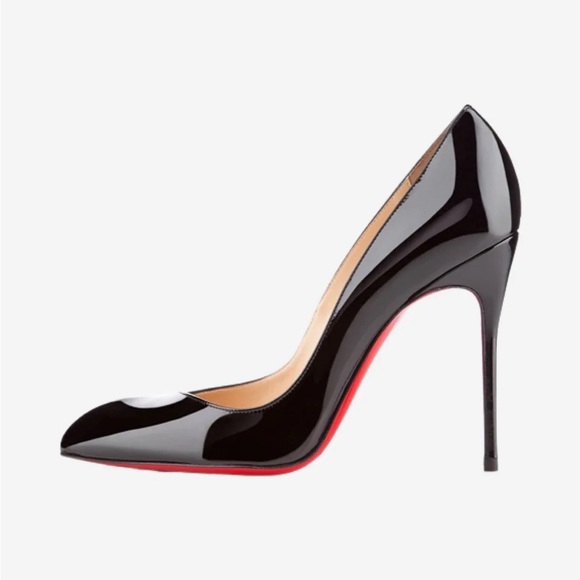 Christian Louboutin Corneille 100 Black Patent Leather Heels - Picture 1 of 8